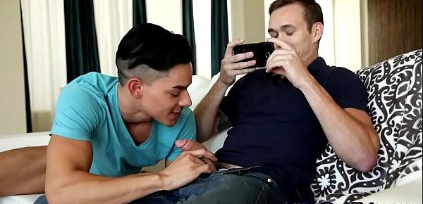  Straight guy tricked into watching gay porn - first time gay sex